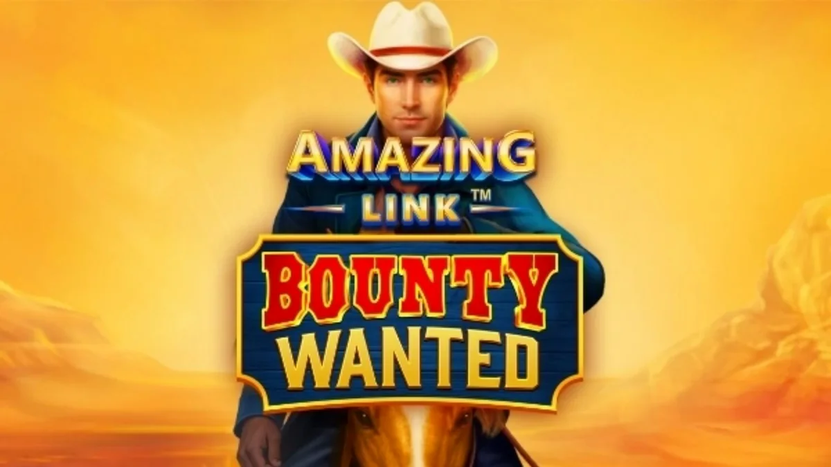 Cenário de deserto ensolarado com elementos de faroeste do caça-níqueis Amazing Link Bounty Wanted