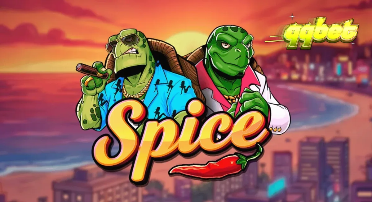Interface do jogo de slot Spice com grade 6x6 e temática vibrante